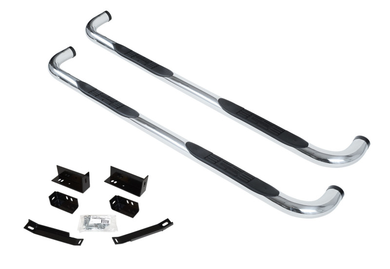 Chevrolet Silverado 1500 LD Side Steps - Cab Length - Go Rhino - 4000 Series - Polished Stainless Steel - `14-`19